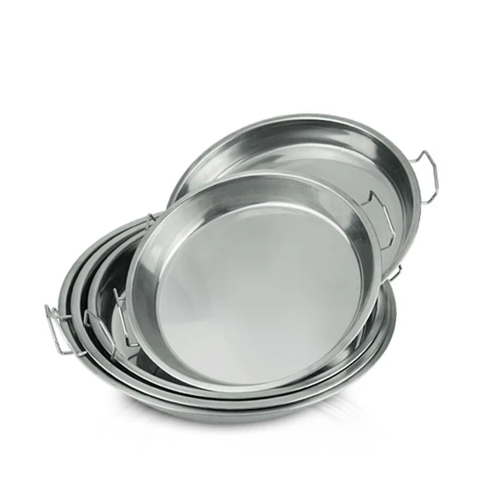 SS 410 stainless steel serving tray thali decorative indian thali silver round plates
