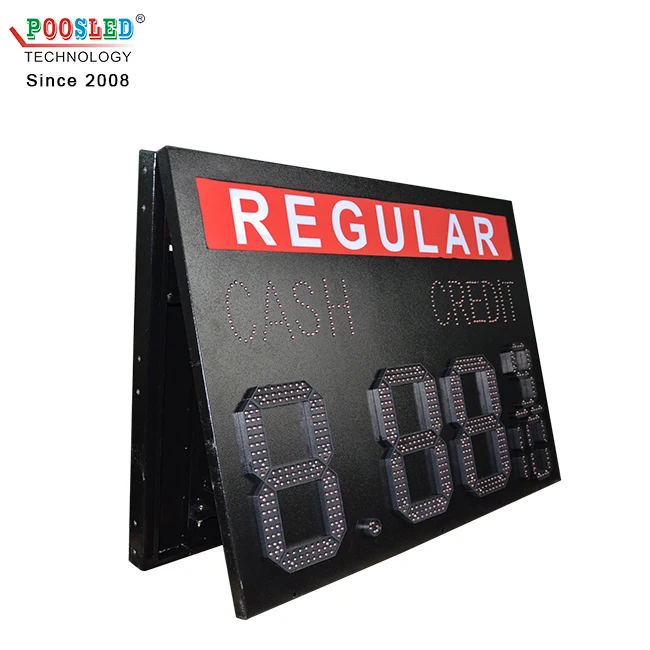 outdoor US Regular Gas Station LED Price Changers sign 7 Segment LED Display Screen Panel for gas station