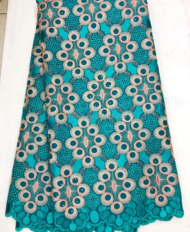 Nigerian lace high quality Swiss voile lace embroidered fabric 5 yards cotton J866-3