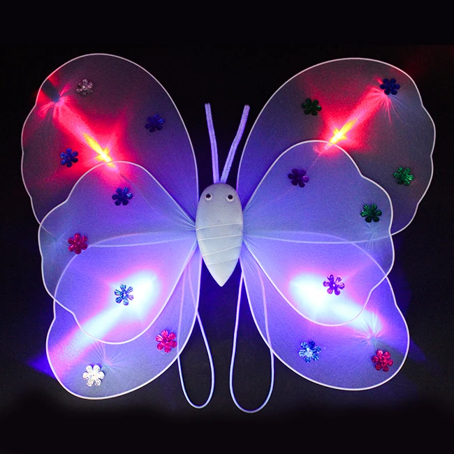 Hot Sale Kids Party Costume Led Fairy Dress With Butterfly Wings