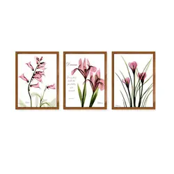 Beautiful flower canvas wall art painting 3pcs easy abstract paintings