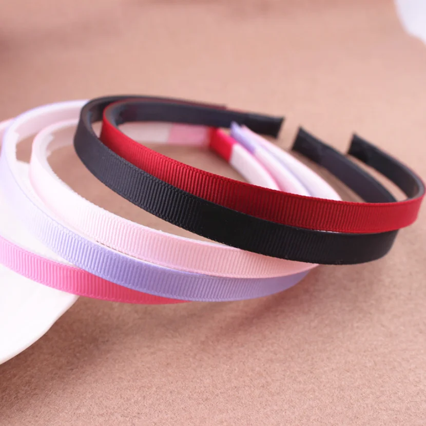Wholesale multicolor DIY basic tooth antislip ribbon covered headbands 10mm width