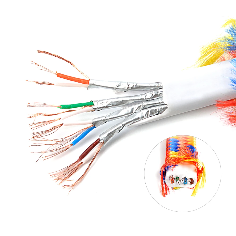 Golden Flat Ethernet Cable RJ45 cat 7 network cable for office network