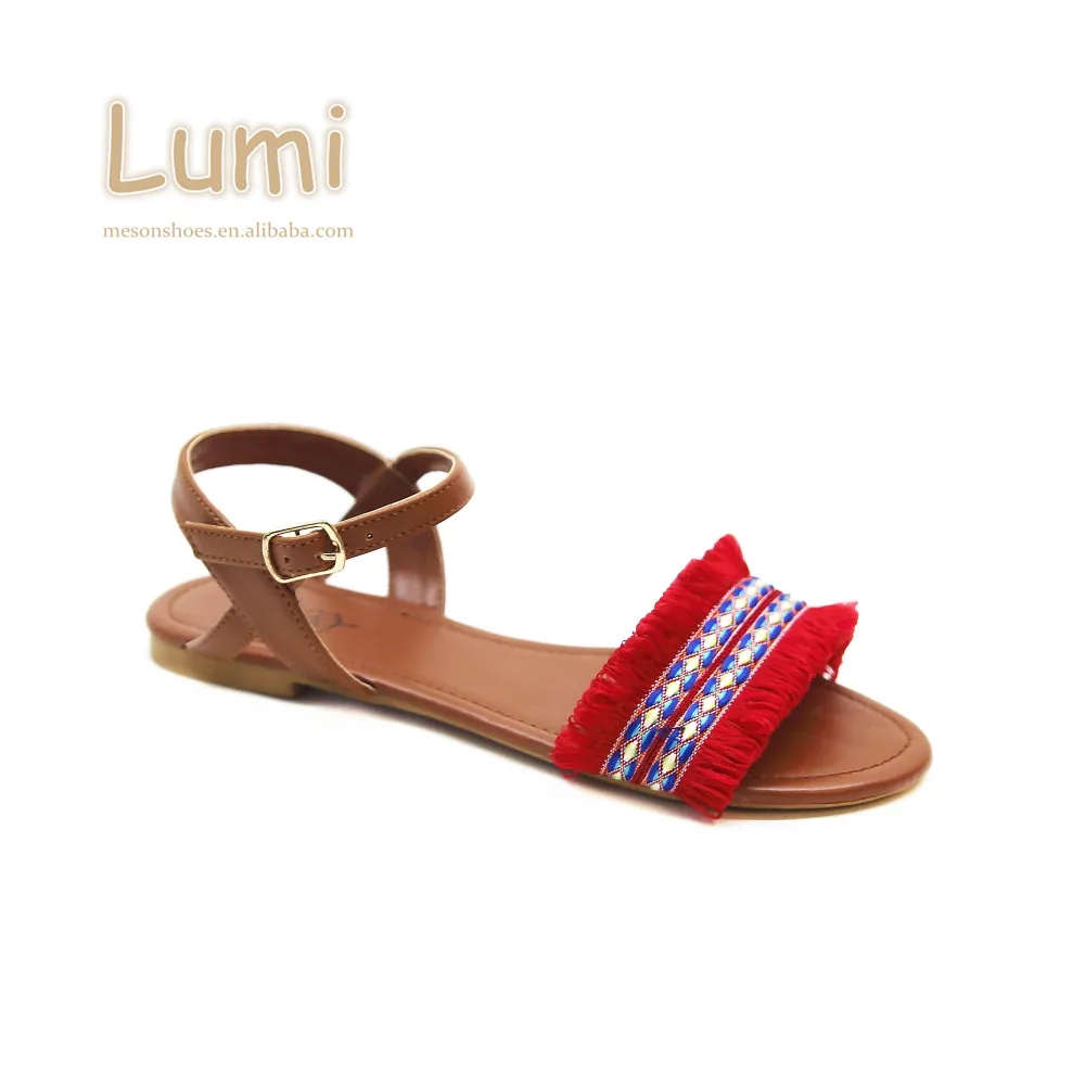 low moq cheap china handmade sandal flat shoes women sandals