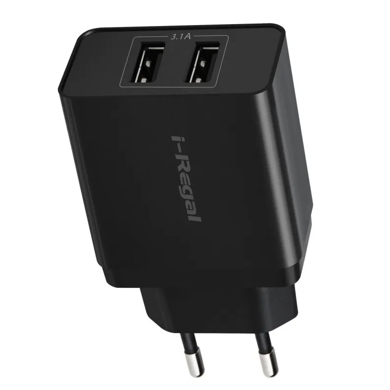 Iregal Wholesale Dual Port 2.4A EU  Plug Wall Usb Charger