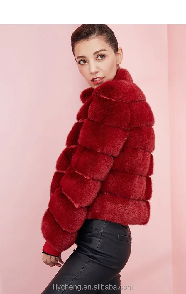 
wholesale women fashion winter faux fox fur coat custom faux fox coat for women Factory price Shenzhen Lily Cheng 