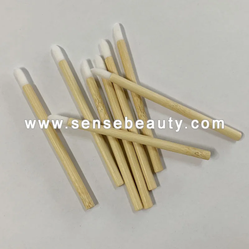 
Eco-friendly Wooden Bamboo Handle Disposable Lip Gloss Wand Eyelash Extension Lint-free Applicator 