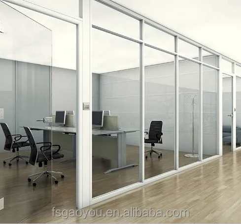 Office glass modular partition aluminum frame glass soundproof partition for office room cheap price with better quality