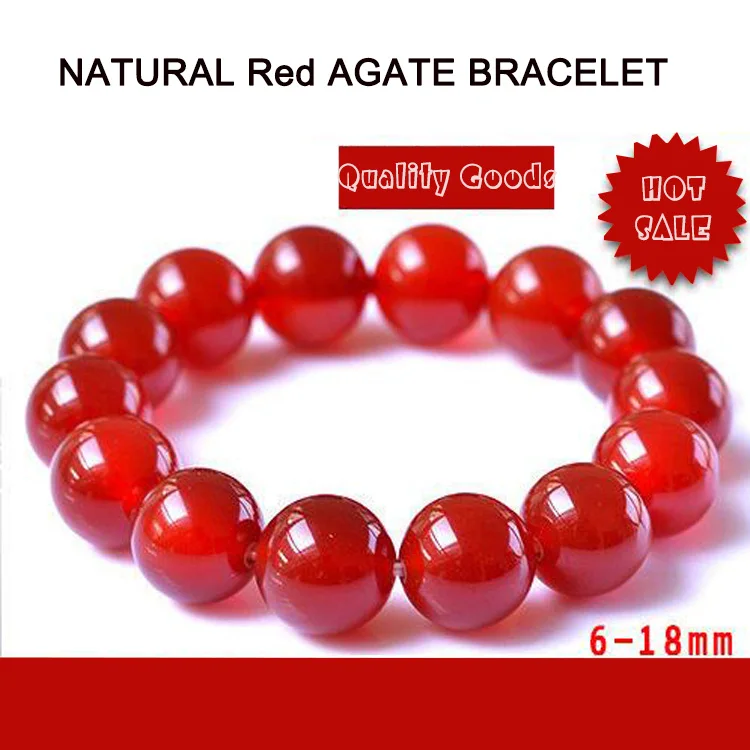 Fashion Charm Red Jade Bracelets High Quality A Class Natural Carnelian Bracelet Gemstone Stretch Beads Charm Bracelet for Women