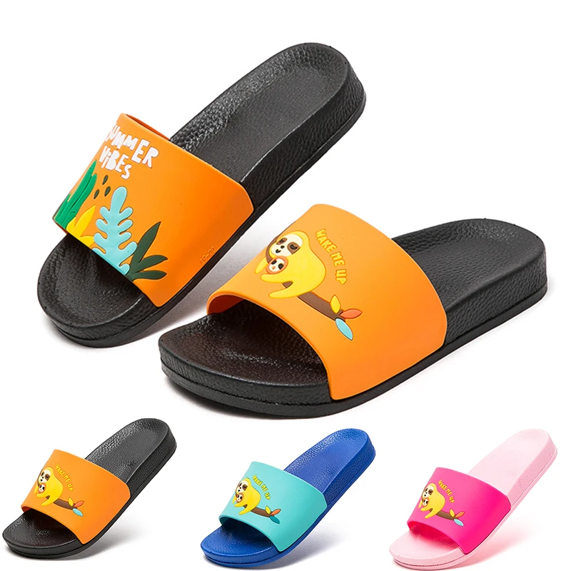 Летние модные новые детские сандалии с мультяшными персонажами пещера обувь для мальчиков и девочек Нескользящие Детские тапочки для пляжа