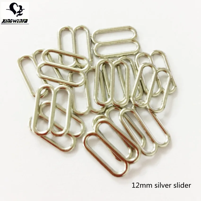 12 мм Хорошее качество серебро без никеля сплав цинка регулирующее кольцо для бюстгальтера слайдеры и крючки