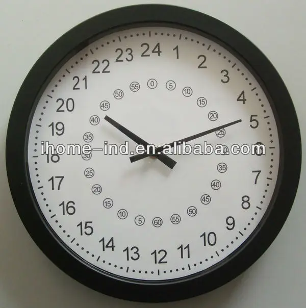 24 hour wall clock (IH-3623B) city office art unique design luxury quartz metal big home decorative modern Wall Clocks