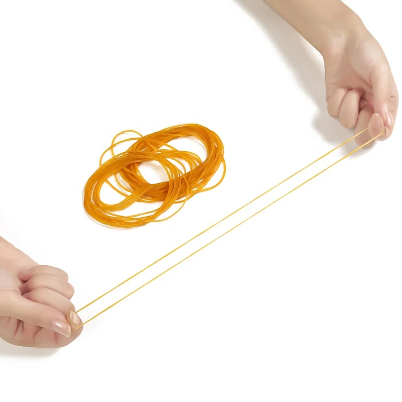 100% natural Yellow Elastic Rubber Bands Professional manufacturer 2.5 Inches in Diameter