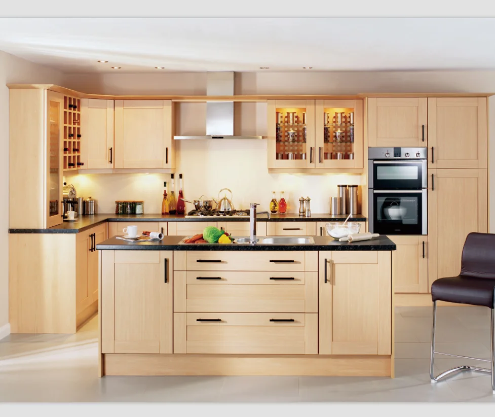 Modern solid wood kitchen doors kitchen cabinet american