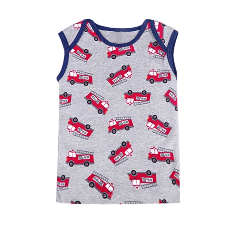 
2019 New Design Comfortable 100% Cotton Cute Infant Sleeveless T Shirt For Baby 