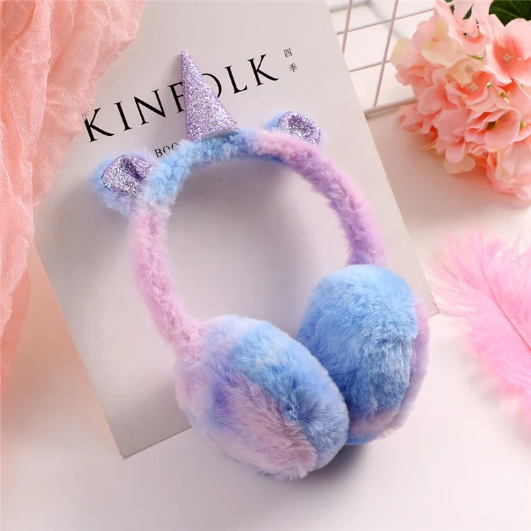 Children Unicorn Earmuffs Winter Warming Ear muffs Girls Cute Ear Warmer Outdoor Cold Protection Plush Earmuff