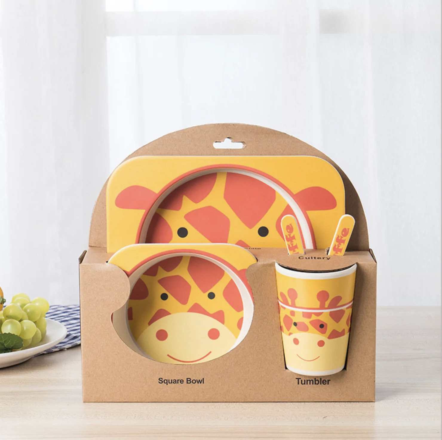 
Food Grade Bamboo Fiber Kids Baby Cutlery ,tableware,Dinnerware Sets 