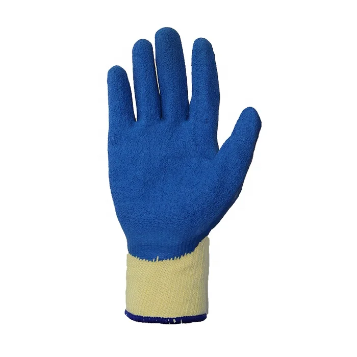 10 gauge polyester/cotton knitted latex coated crinkle work gloves
