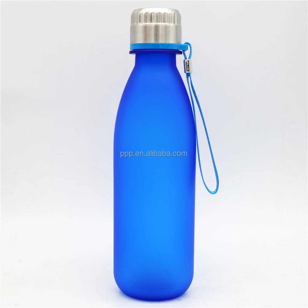 
eco-friendly BPA free single wall plastic logo customized colorful cola bottle with fixed handle 