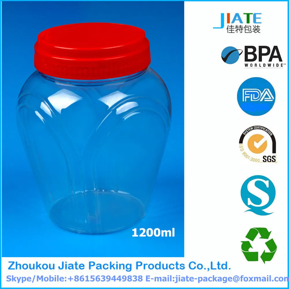 clear Plastic Diamond Candy Jar with Handle Lids