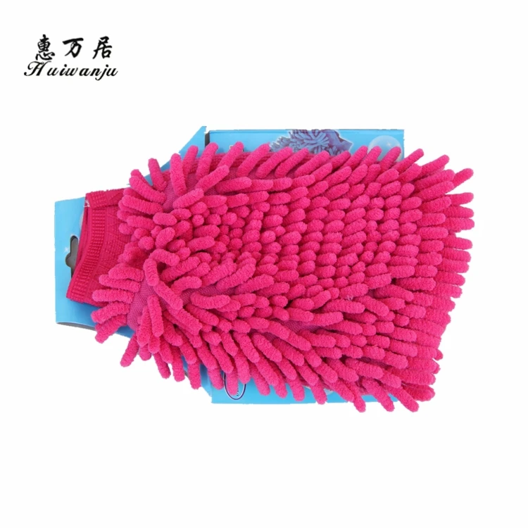 Cheap Single side Microfiber Car Wash Mitt Coral Gloves