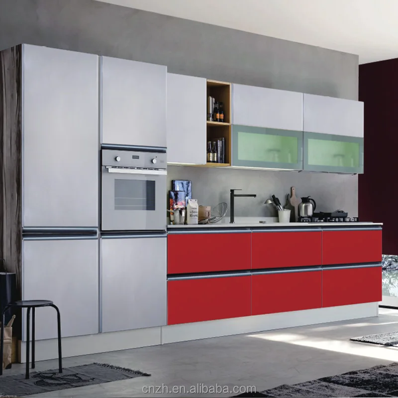 Georgia wholesale mini apartment kitchen cabinet high glossy kitchen pantry cupboard with modern design