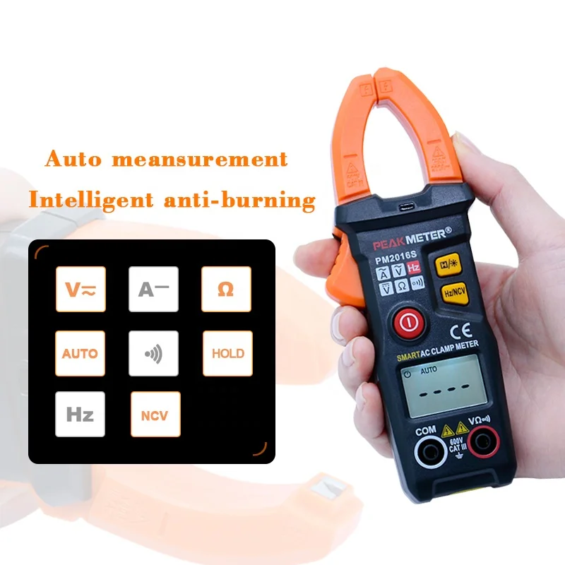 Dual Display 6000 Counts Auto Range AC Digital Clamp Meter with Clamp Frequency Test PM2016S