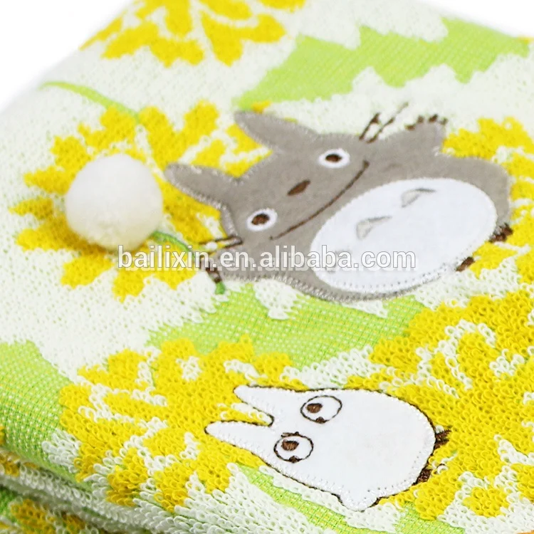 Wholesale 100% Cotton Totoro fishing towel tablet with best price baby towels Children towel
