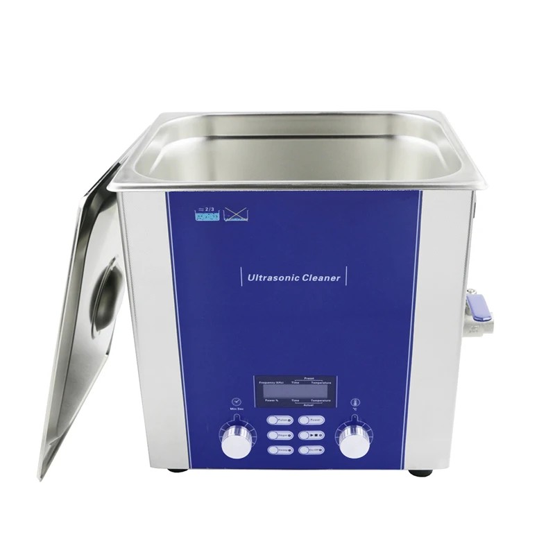 13 L Stainless steel heated degas pulse ultrasonic cleaner with LCD display for lab or denture equipment