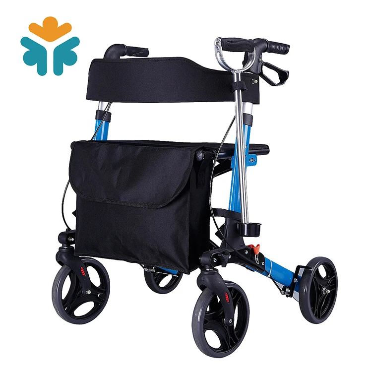 Folding Adjustable Forearm Old People Aluminum Brake Rollator Walker
