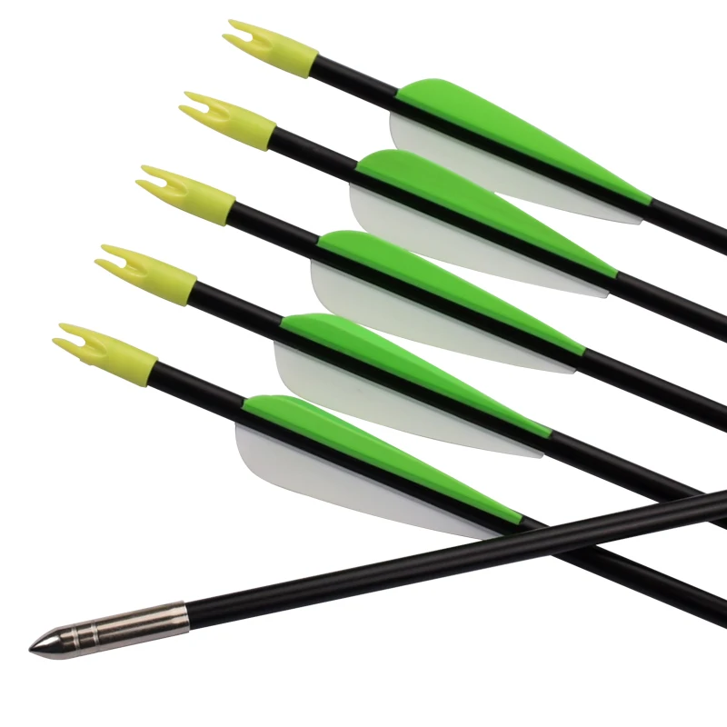 Wholesale Archery steel point TPU vanes fiberglass arrow shafts recurve bow arrow fiberglass shooting