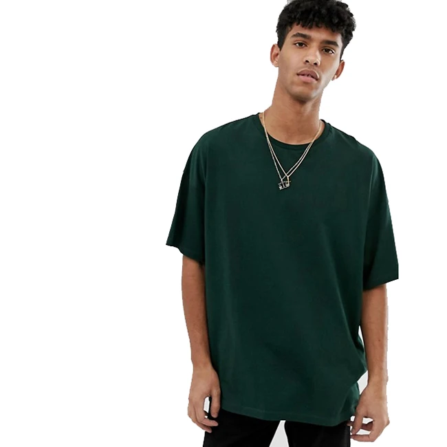 Factory wholesale ordinary short-sleeved men green cheap oversized t-shirt