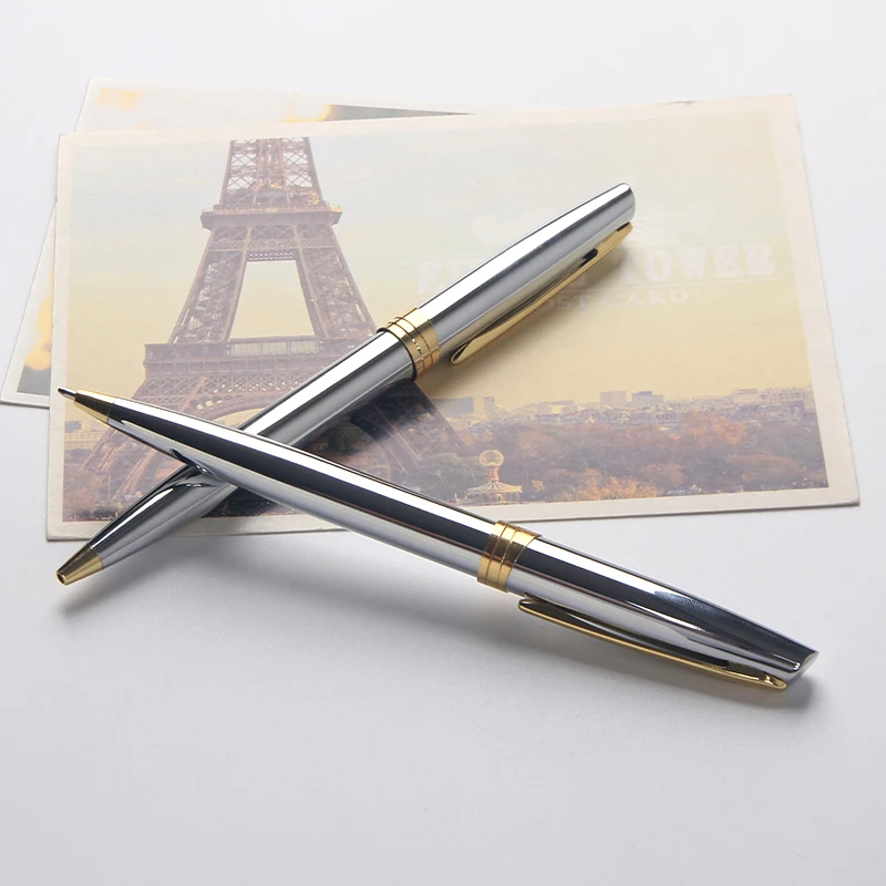 Luxury steel pen with custom logo metal pen ball steel pen canetas