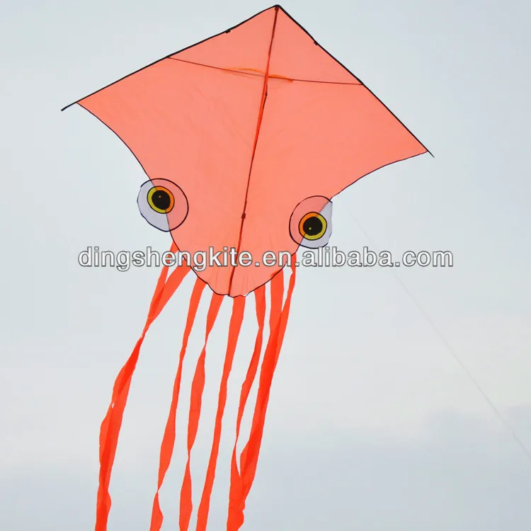 New model bright orange octopus kite with frame