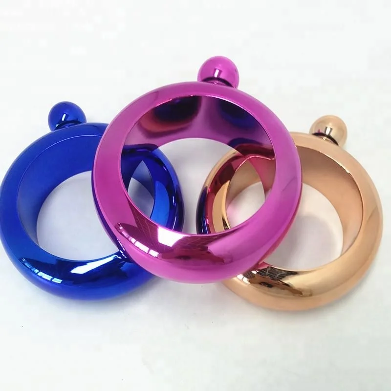 304 Stainless Steel 3.5oz Whisky Bangle Bracelet Hip Flask Wrist Flask Gift Set for Lady