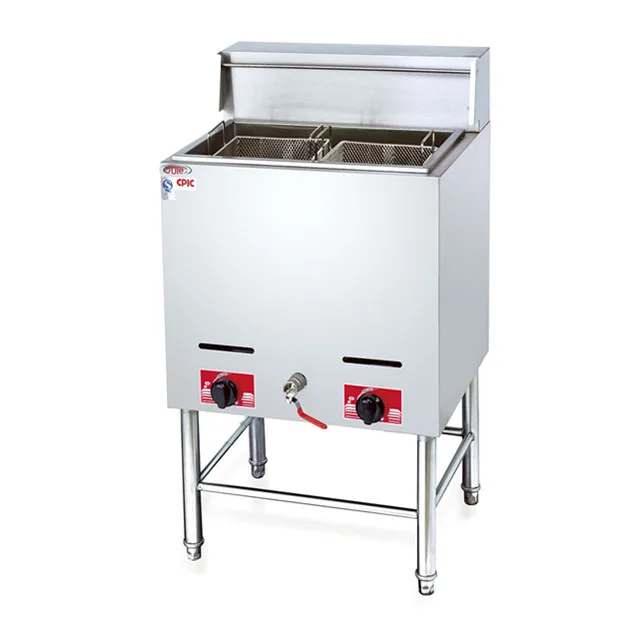 Manufacturer High Quality Stainless Steel Commercial Gas Deep Fryer Double Basket