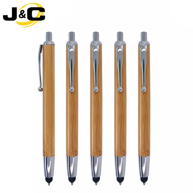 wholesale promotional custom logo bamboo stylus pen