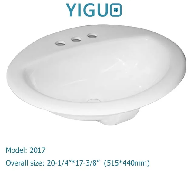 cUPC Vanity sink topmounted porcelain bathroom sink above counter installation type ceramic hand wash basin #2017