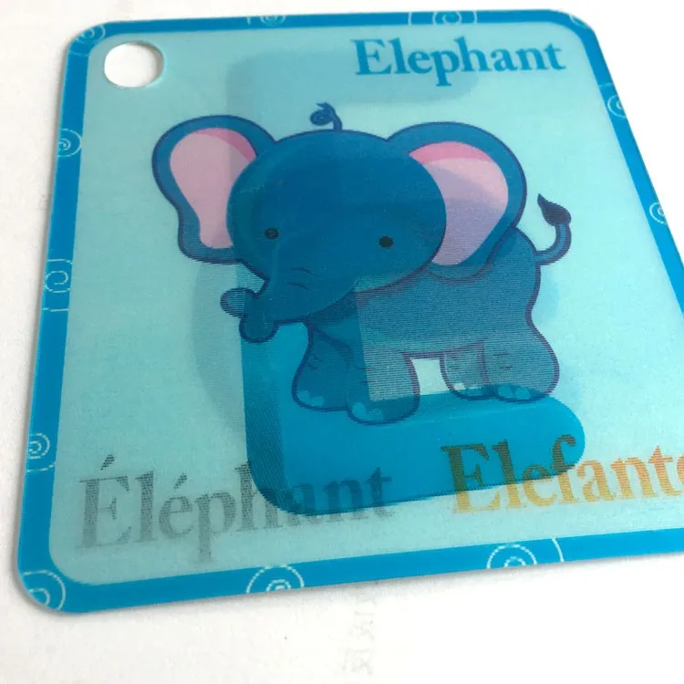 Custom free shape round plastic pvc tag printing cheap 3D lenticular picture wholesale 3d flip sticker for interior decorative