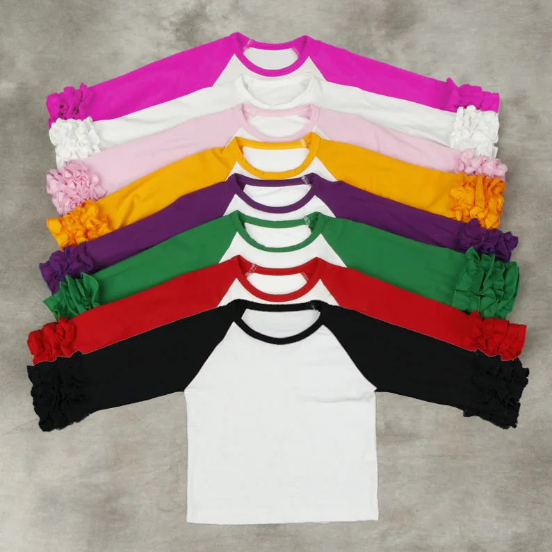 
2017 Ruffle Fashion baby girls top design 