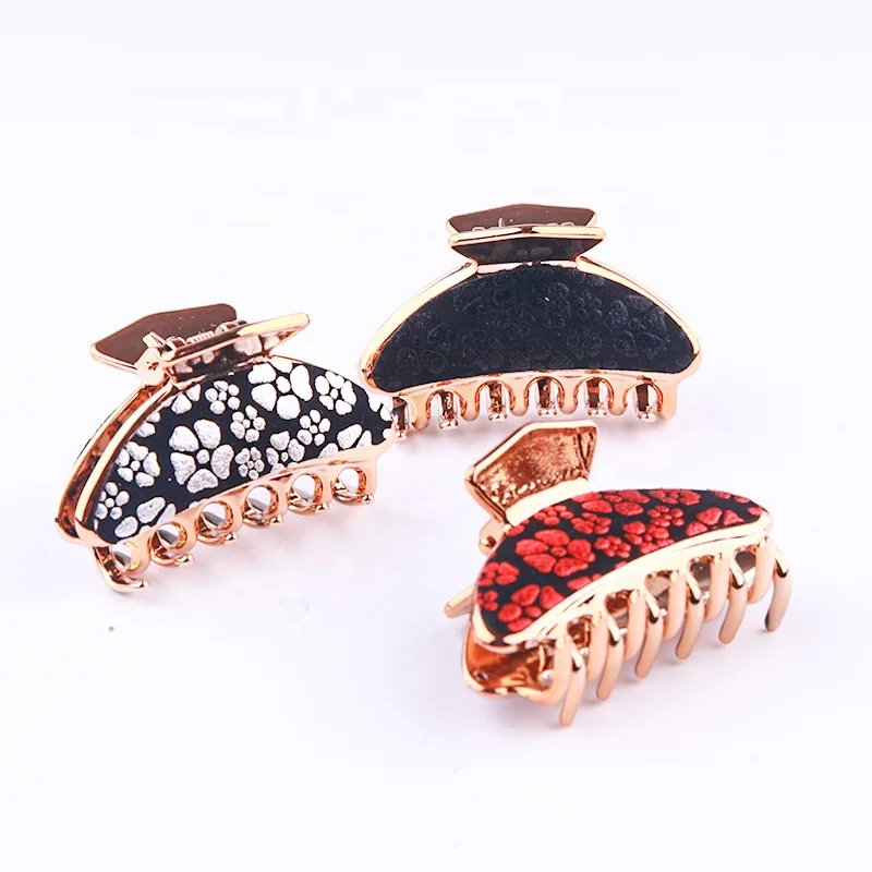 Women Plastic Spotted Animal Print Hair Clip  Hair Claws
