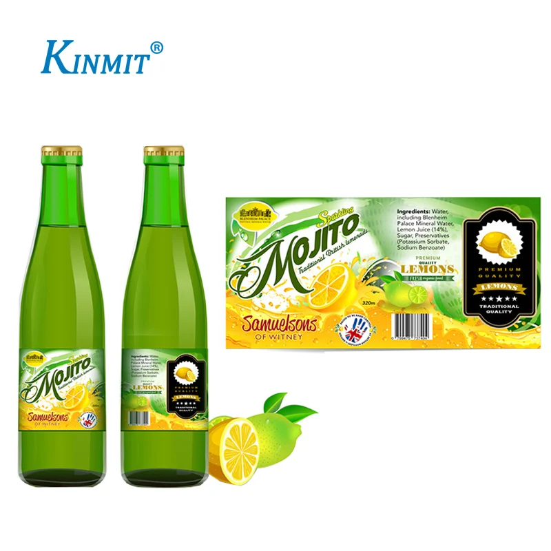 Kinmit Custom Printed Transparent Juice Bottle/Soft Drink Label/Wine Bottle Labels