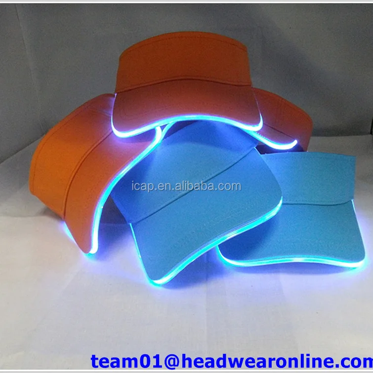 Cap With Built In Led Light Flashing Caps Fiber Optic Hats