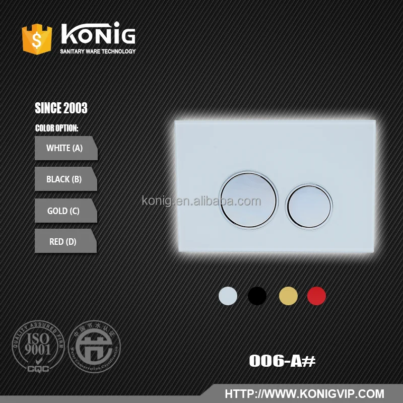 
Front push dual flush white glass plate with chrome button for hidden in wall toilet cistern K006 white glass 