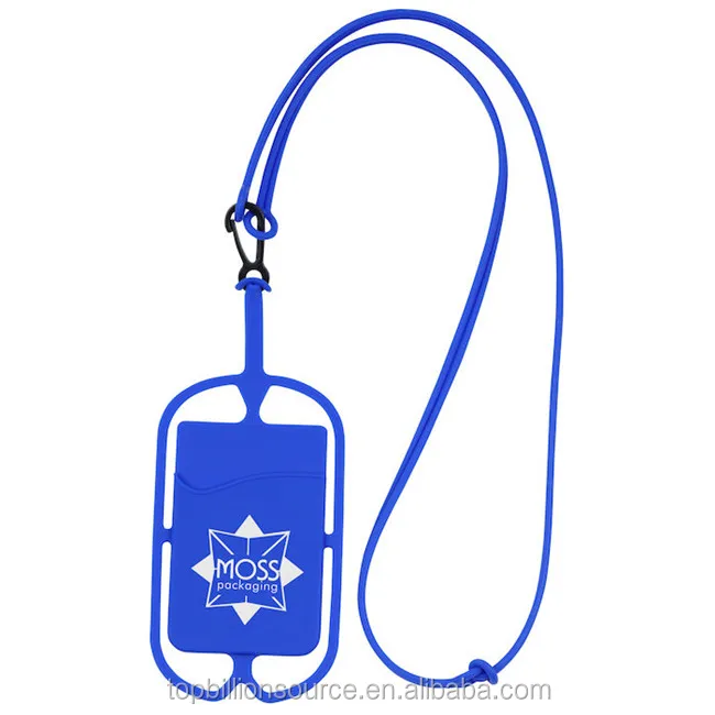 2020 Promotional customized logo silicone rubber lanyard cell phone case holder