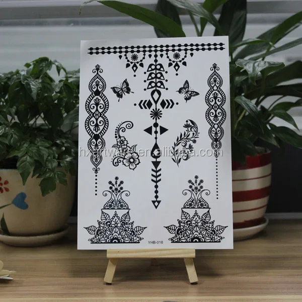 
black henna tattoo ink sticker 