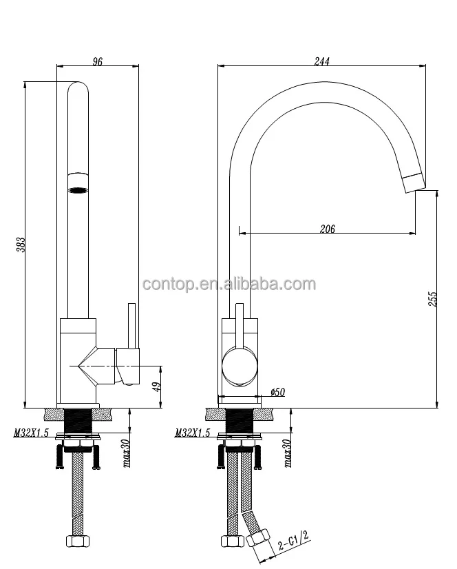 DZR Brass Kitchen Tapware for Australian Market watermark kitchen faucets water mark