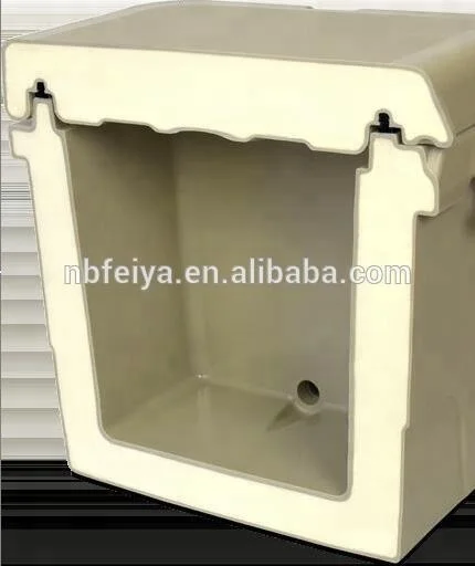 FEIYA Plastic rotomolded ice chest camping cooler box wheeled custom roto molded cooler with cup holder