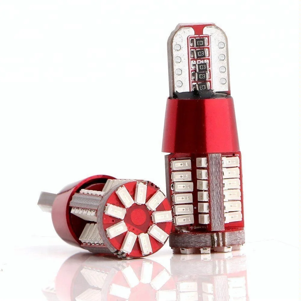 T10 led light canbus w5w 57smd 4014 bulb parking light red interior led lamp