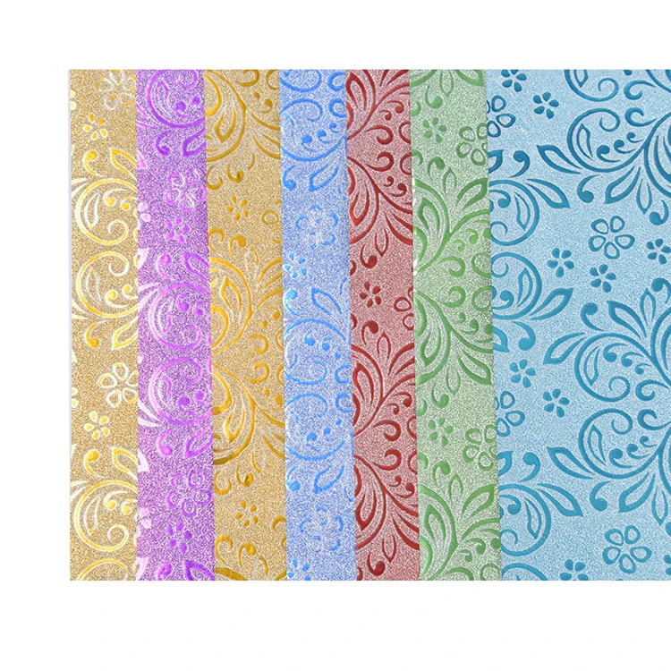 colorful embossed holographic film wrapping paper for flowers
